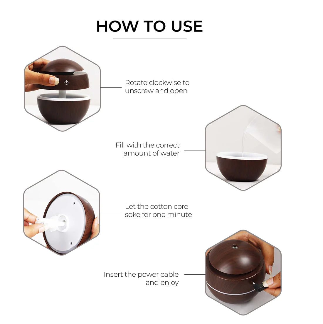Ultrasonic Aroma Humidifier with RGB Lights
