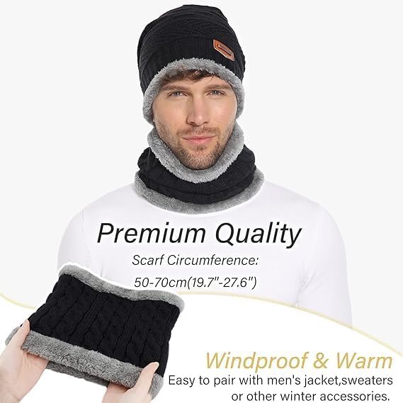 Wool Beanie Cap + FREE Muffler