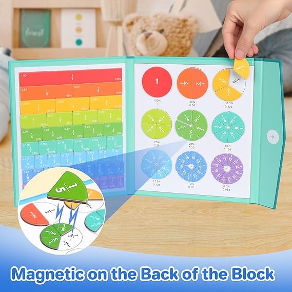 Magnetic Book Fraction Puzzle For Children