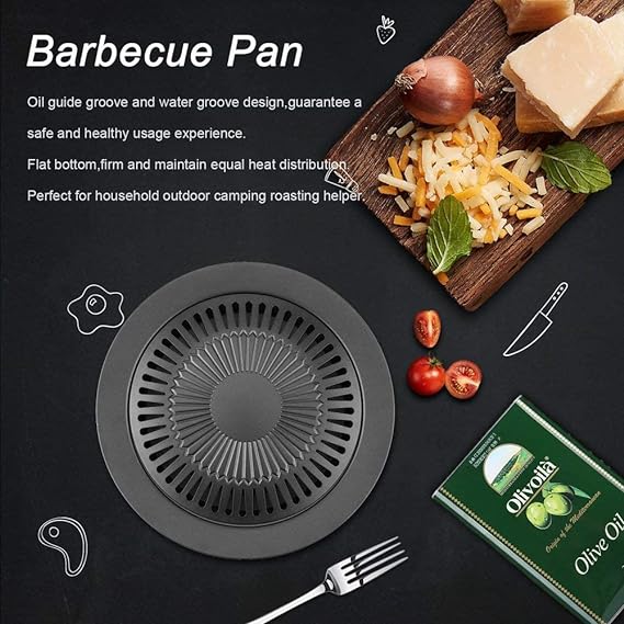 Smokeless Non-Stick Barbeque Grill for Oil Free Cooking
