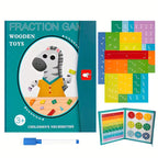 Magnetic book fraction puzzle for children