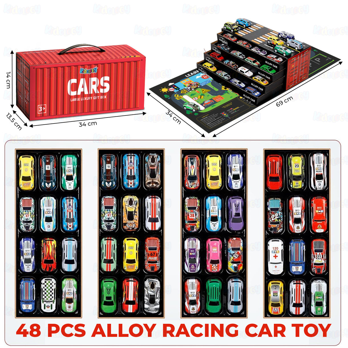 Pullback car set toy 48 pcs