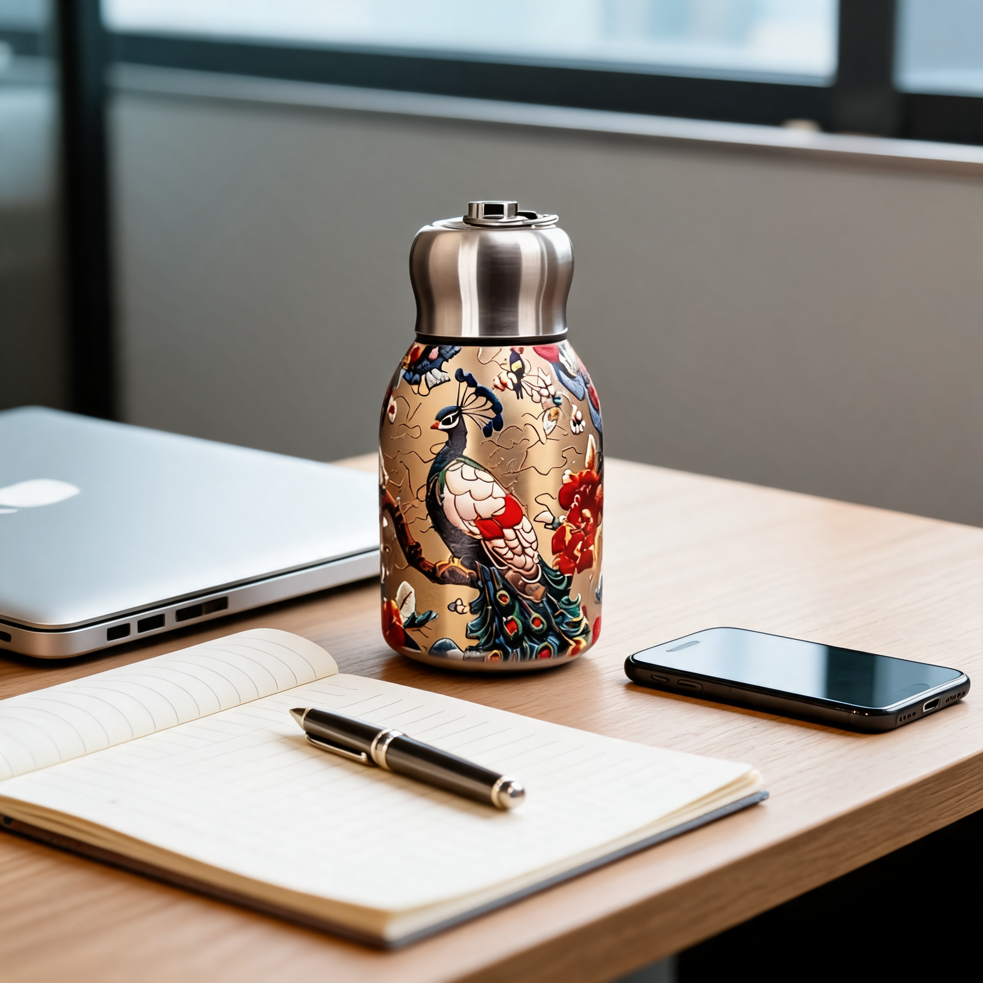 Peacock water bottle