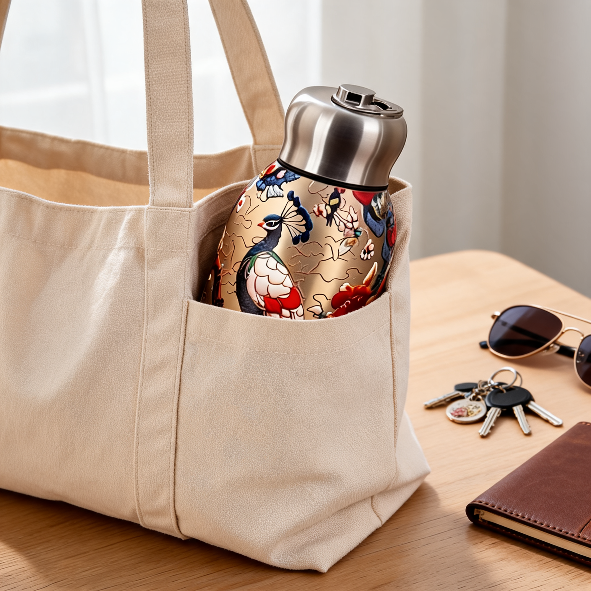 Peacock water bottle