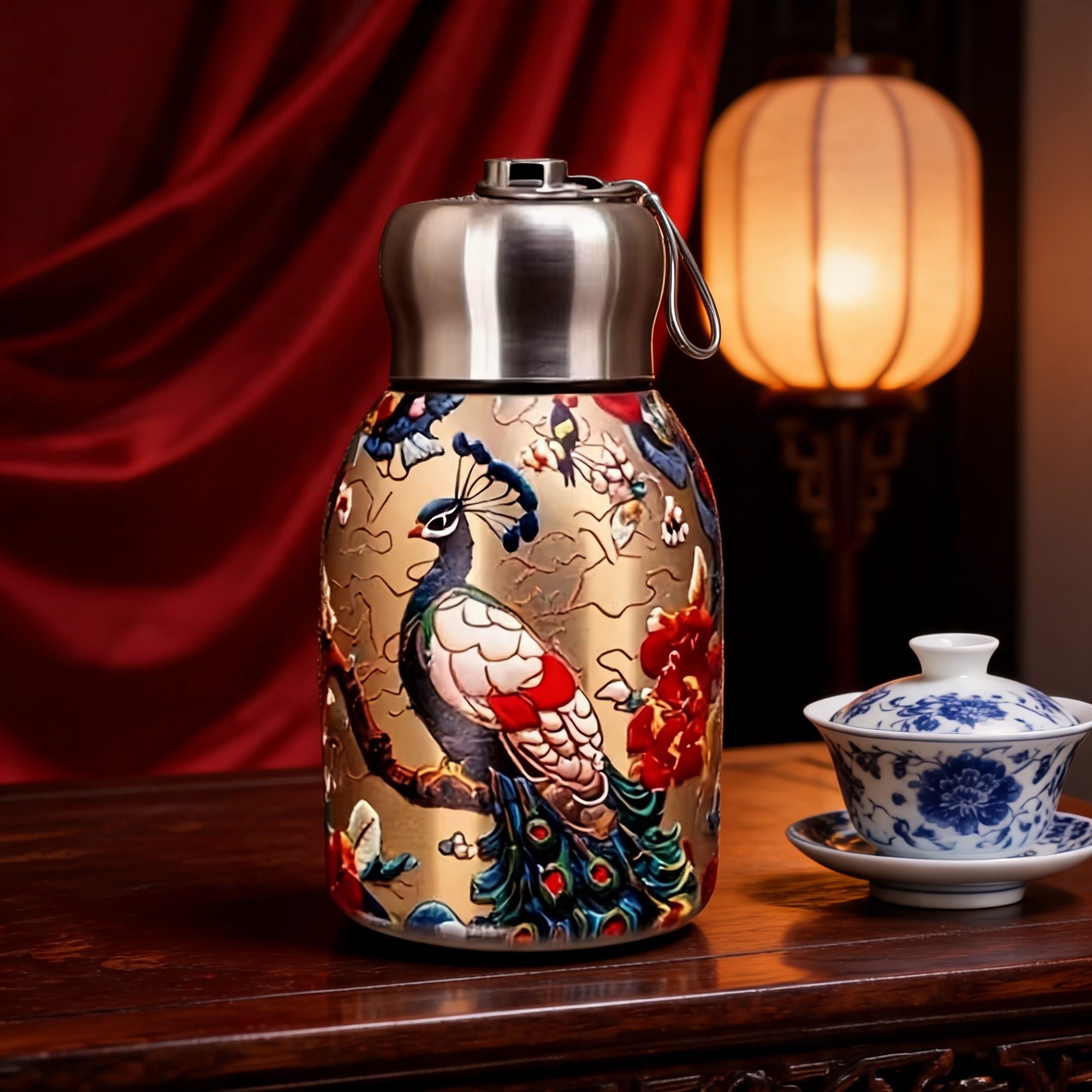 Peacock water bottle