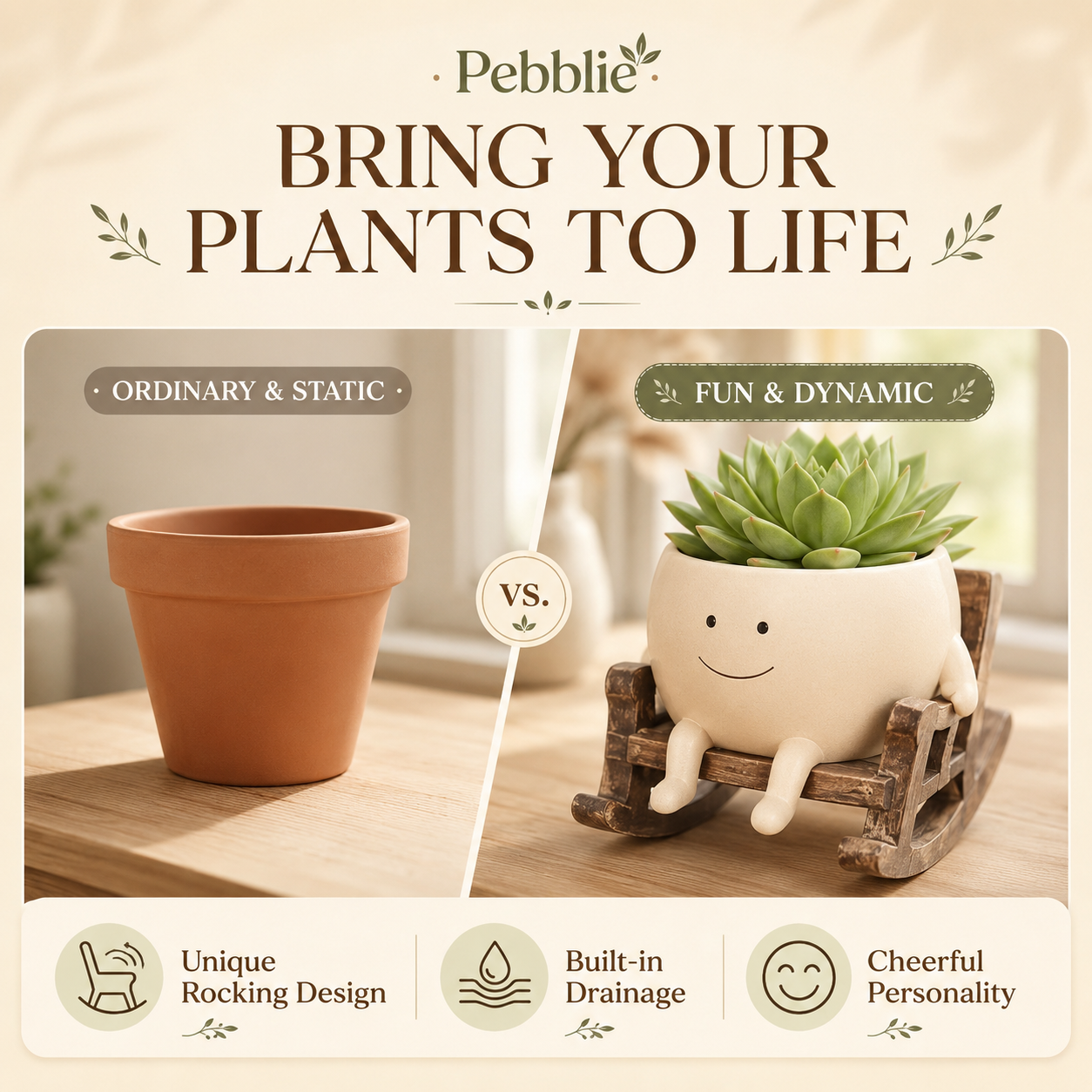 Pebblie™ Handmade Rocking Plant Pot