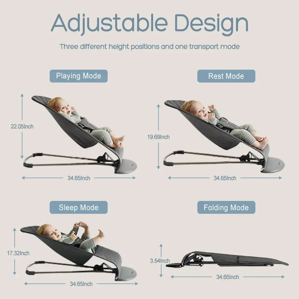 Portable Baby Bouncer Seat for Infants, 0-18 Months