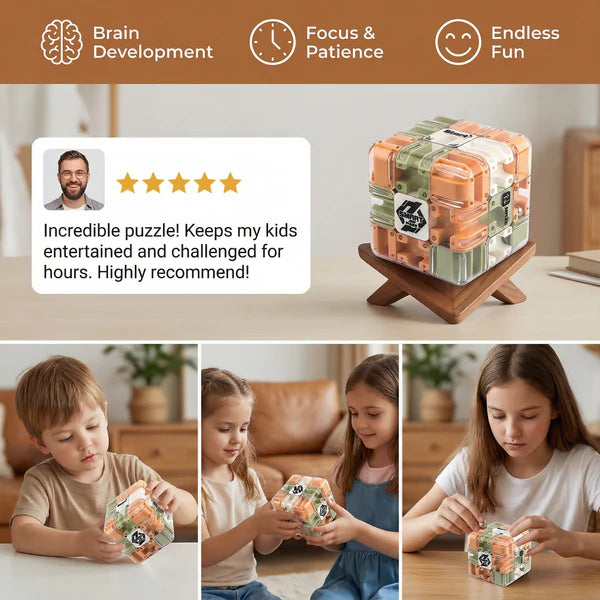 3D Labyrinth Puzzle Cube